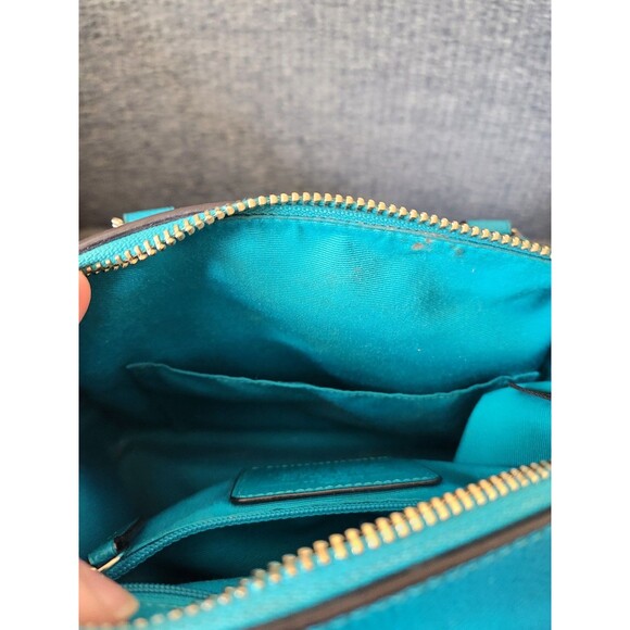 Coach "Rowan" Turquoise Blue Small Satchel Bag w/ Dustbag - Picture 9 of 11